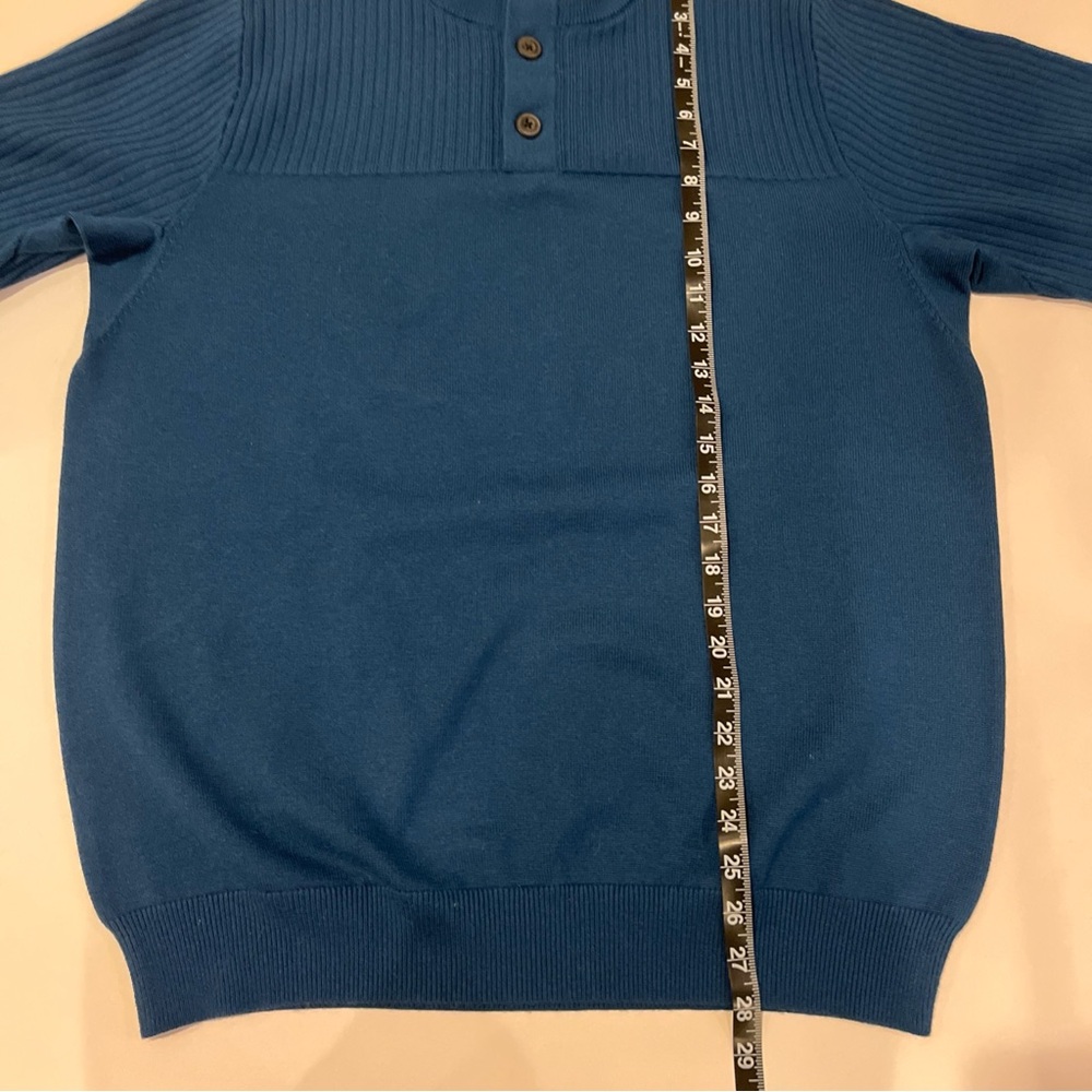 Duluth Trading Co Blue Merino Wool Polyester Blend Pullover Sweater Mens - Picture 7 of 8